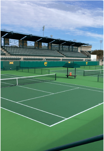 Outdoor, high-end pickleball facility with spectator facility