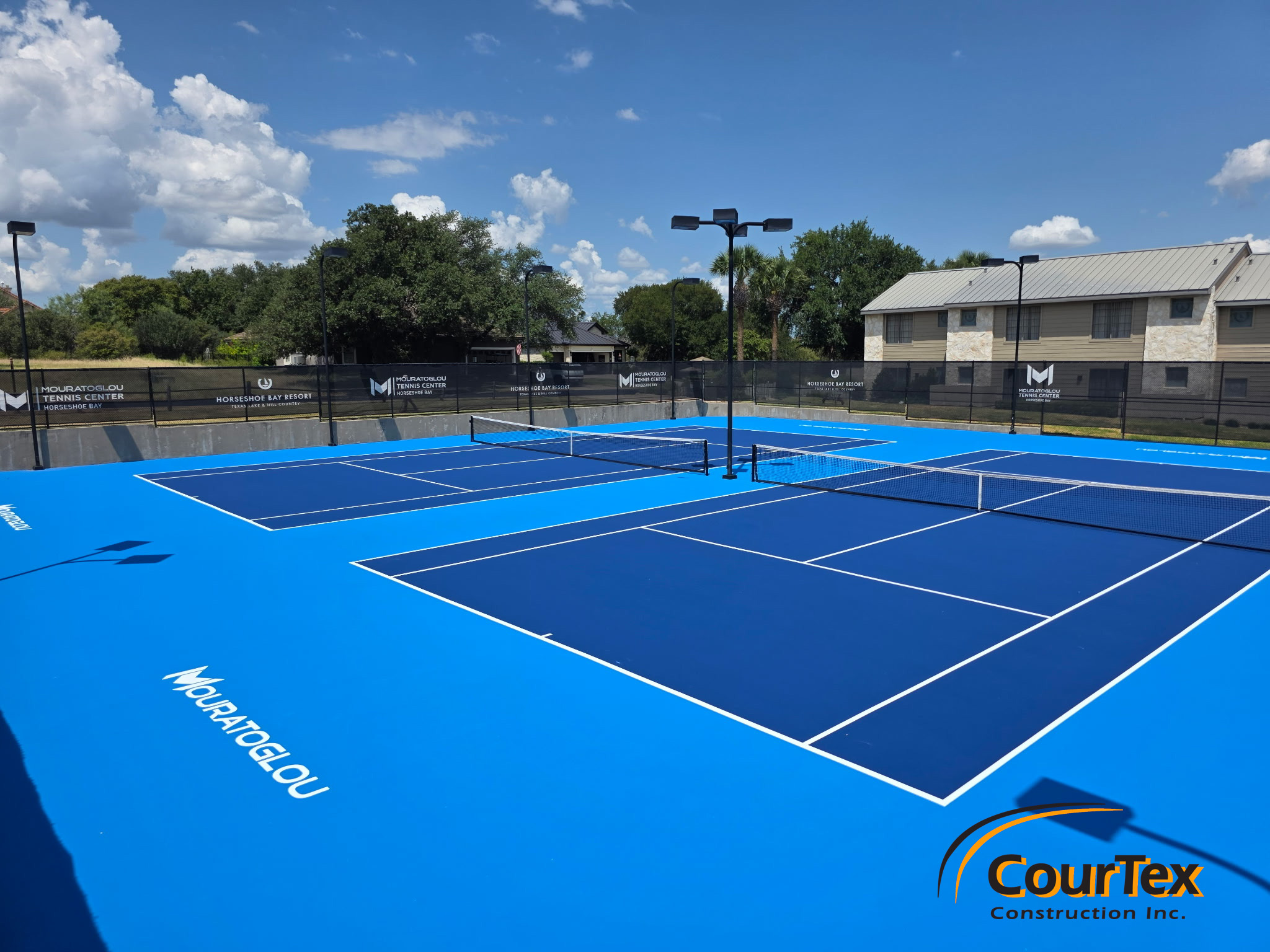 Houston tennis court construction project.